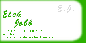 elek jobb business card